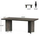 Axyaa Executive Desk: 63" Vintage Farmhouse Wood Office Computer Writing Table