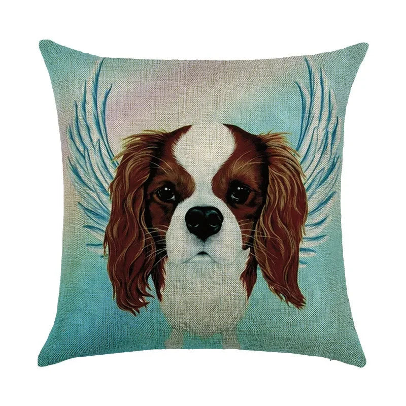 Axyaa Cartoon Dog Linen Pillowcase 45*45cm