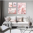 Axyaa Sakura Rose Peony Hot Air Balloon Wall Art Canvas Painting