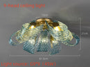 Axyaa Blue Glass Luxury LED Pendant Chandelier for Home Decor Lighting