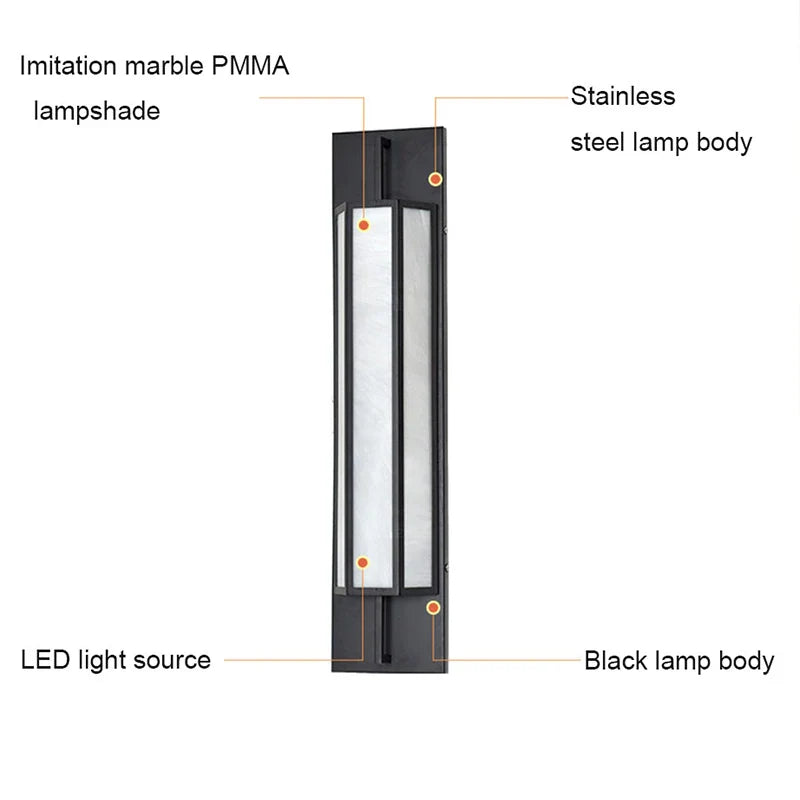 Axyaa Stainless Steel Outdoor Wall Lamp LED Light for Garden Villa Sconce IP65