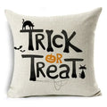 Axyaa Halloween Pattern Cushion Cover: Printed Linen Throw Pillow Case 45cm*45cm