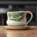 Axyaa Nordic Travel Coffee Cup & Saucer Set - Vintage Ceramic Koffie Afternoon Tea Milk Cup