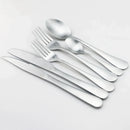 Axyaa Matte Silver Stainless Steel Cutlery Set - 4/6/16/24pcs Dinnerware Steak Knife Fork Spoon