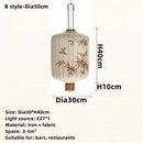 Axyaa Hand-painted Bamboo Leaf Lantern Pendent Lamp for Hotel Restaurant Decor