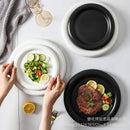 Axyaa European Matte Ceramic Pasta Plate, Hotel Restaurant Steak Plate