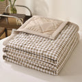 Axyaa Striped Checkered Thin Summer Blanket | Skin-Friendly & Cool Blanket