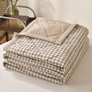 Axyaa Striped Checkered Thin Summer Blanket | Skin-Friendly & Cool Blanket