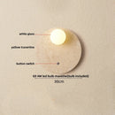 Axyaa Yellow Travertine White Iron Up Down Rotate LED Wall Light