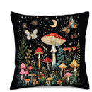 Enchanted Night Mushroom & Butterfly Pillow Cover for Sofa, Bedroom, Car - Axyaa