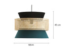 Axyaa Rattan Art Pendant Lights, Colorful Chandelier for Kitchen & Living Room