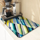 Axyaa Watercolor Geometry Absorbent Kitchen Drying Mat