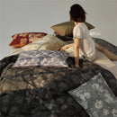 Luxury Egyptian Cotton Floral Duvet Cover Set by Axyaa - Queen King Double Ru Europe Size