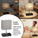 Axyaa 3-Way Dimmable Touch Control Desk Lamp with USB Charging and Phone Stands
