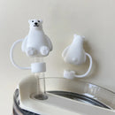 Axyaa Bear Silicone Straw Cap for Tumbler Decoration, 1 PC
