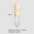 Axyaa LED Floor Lamp Chrome Metal Living Room White Acrylic Ball Art Deco