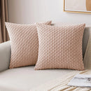 Axyaa Green Corduroy Striped Cushion Cover 18x18 Inch Farmhouse Decor Pillow