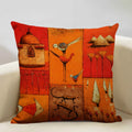 Axyaa African National Style Linen Cushion Cover 45x45cm for Sofa Decor and Artistic Home Decor