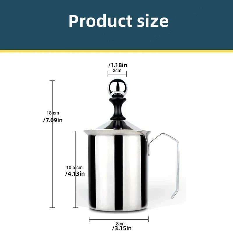 Axyaa Stainless Steel Milk Frother Manual Coffee Mixer Tool