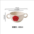 Axyaa Wave Point Rose Ceramic Tableware Set