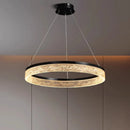 Axyaa Black Rings Pendant Lights: Modern, Minimalist Chandelier with Remote Control
