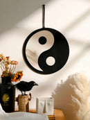 Axyaa Boho Yin Yang Wood Mirror for Home Decor Feng Shui Aesthetic