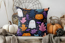 Axyaa Cute Ghosts Campfire Halloween Pillow Cover