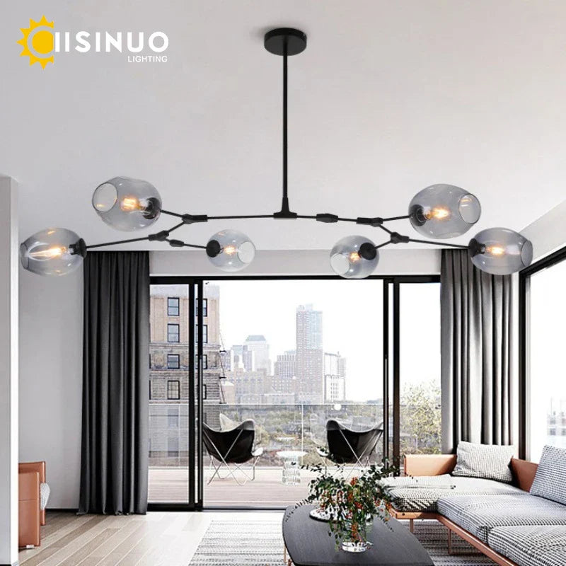 Axyaa Nordic Luxury Glass Chandelier for Living Room Bedroom Villa