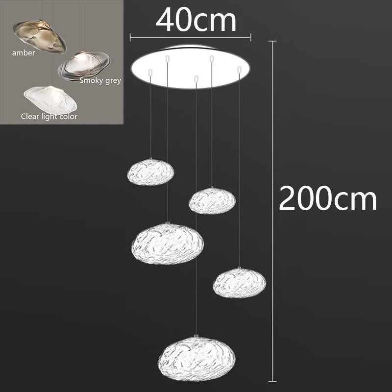 Axyaa Nordic Stair Chandelier Pendant Lights Ceiling Light for Living Room Bedroom and Dining Room