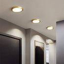 Axyaa LED Copper Ceiling Downlights: Ultra-Thin Round Panel Lamp for Kitchen, Bedroom, Stairway - 110V/220V