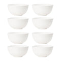Axyaa White Grain Bowl Set - Reusable Plastic Dinner Bowls for Food, Dessert, Camping