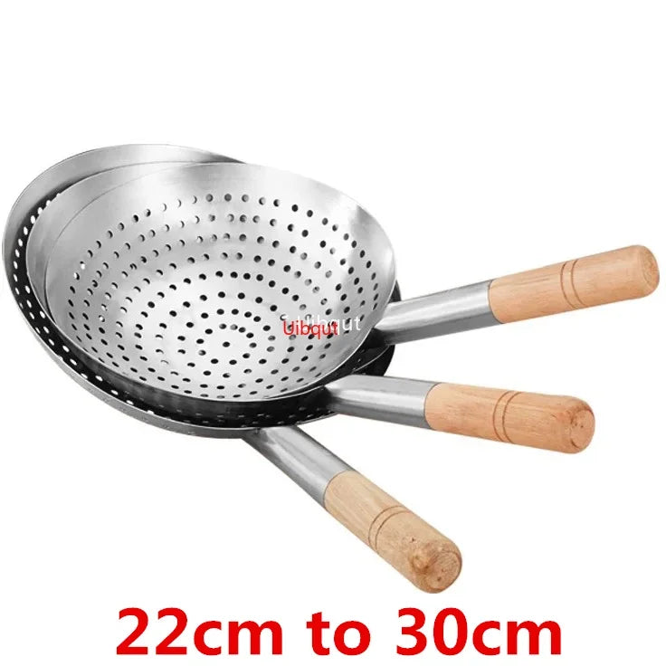 Axya Stainless Steel Mesh Strainer Colander with Wooden Handle