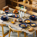 Axyaa 16-Piece Blue Reactive Glaze Ceramic Dinnerware Set
