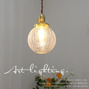 Axyaa Modern LED Glass Copper Pendant Light with Knob Switch