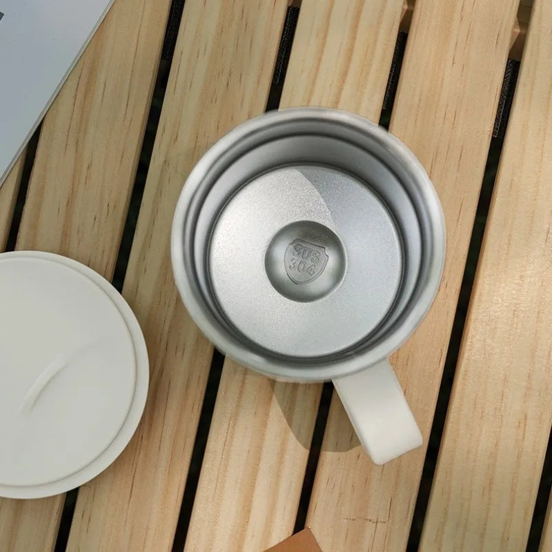 Axyaa Stainless Steel Vacuum Flask Cold&Hot Cup Handle Thermal Travel Mug