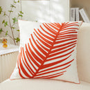Axyaa Embroidered Leaf Pillow Cover 45x45cm Blue Green Red Simple Decoration for Home
