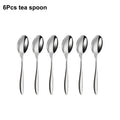 Axyaa Stainless Steel Cutlery Set - 24Pcs Mirror Knife Fork Spoon Dinner Flatware