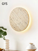Axya Stone Round Wall Lamp for Bedroom Retro Decor 20cm 25cm 30cm