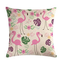 Axyaa Leaf Pattern Decorative Cushion Cover Pink Flower Linen Pillow Case