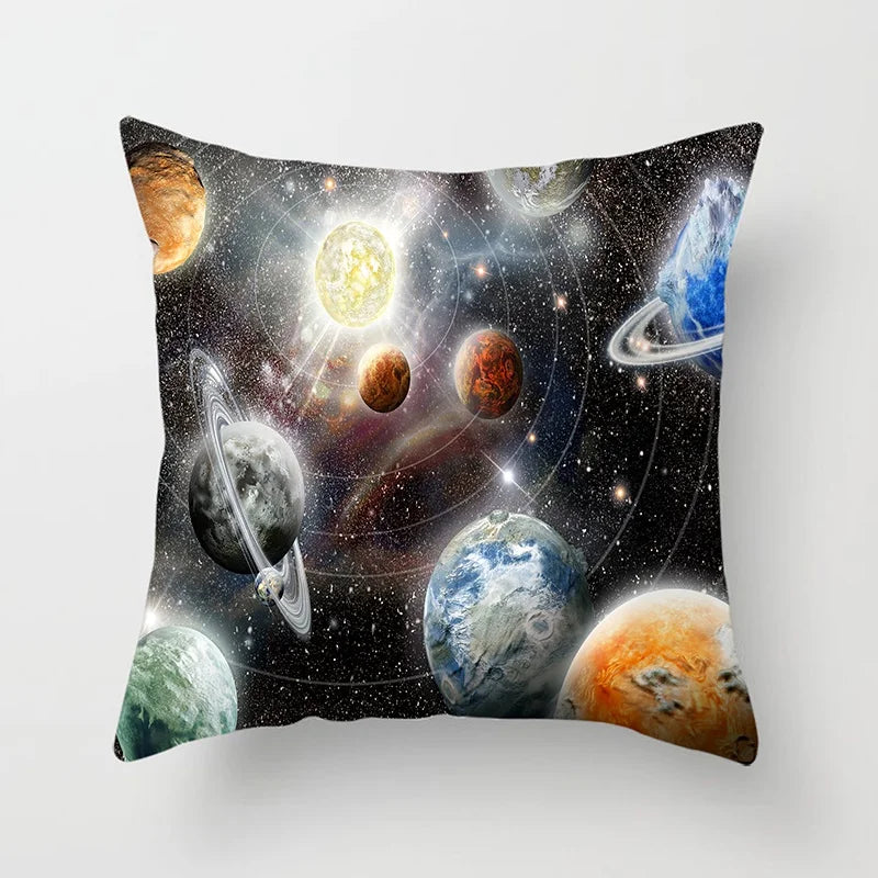 Axyaa Starry Sky Landscape Planet Series Pillowcase for Futuristic Home Decor