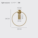Axyaa Circle LED Wall Lamp: Nordic Wrought Iron Sconces for Bedroom and Home Decor