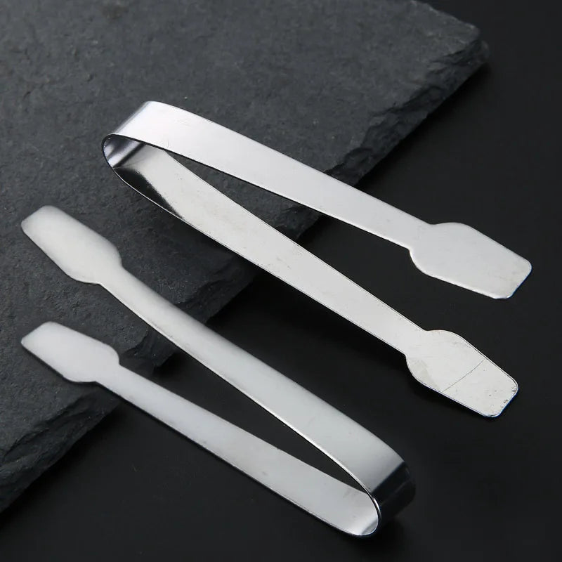 Axyaa Stainless Steel Food Tongs - Kitchen Cooking Utensil Twrer Clamp Silver Tweezer