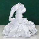 Axyaa Lace White Flower Girl Basket for Wedding & Bridal Events