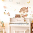 Boho Bunny Mouse Mushroom Animals Forest Nursery Wall Decals Sticker Axyaa Kids Room Art