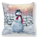 Axyaa Snowmen Winter Scene Pillowcase: Sofa, Bedroom, Car Cushion Cover