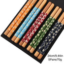 Axyaa Bamboo Sushi Chopsticks Set - Non-slip Retro Style Tableware