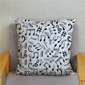Axyaa Cartoon Sheet Music Printed Cushion Cover for Bedroom and Living Room