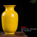 Axyaa Yellow Glazed Ceramic Vase - Elegant Home Décor and Craft Decoration