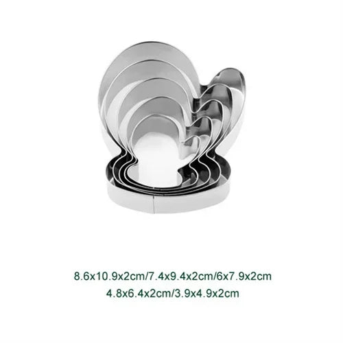 Axyaa Christmas Cookie Cutter Set - Stainless Steel Xmas Themed Biscuit Cutters