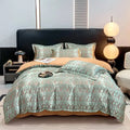 Axyaa High-Count Silky AB Jacquard European Four-Piece Bed Sheet